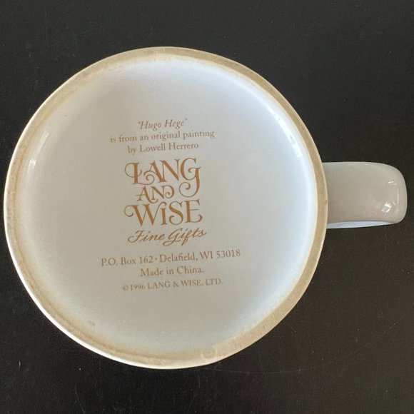 Vintage LANG AND WISE Mug “Hugo Hege” by Lowell Herrero Cat w/ Butterfly 1996 - Picture 4 of 6